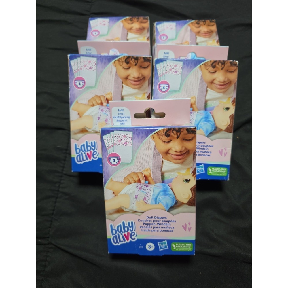 Baby Alive Doll Diapers Refill 4 Pack for 12 Inch Drinking Wetting Dolls E9119